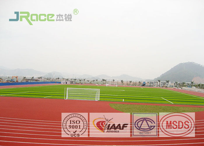 Rubber Material Polyurethane Track Surface , Painting Synthetic Running Track For Stadium
