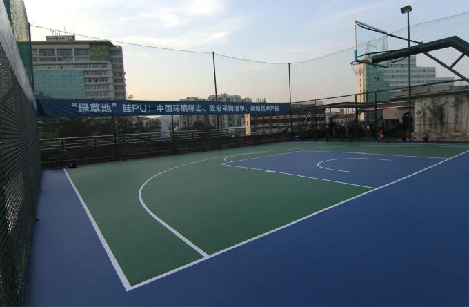 Grüne Farbmulti Sport-Gericht im Freien für Basketballspiele/Badminton
